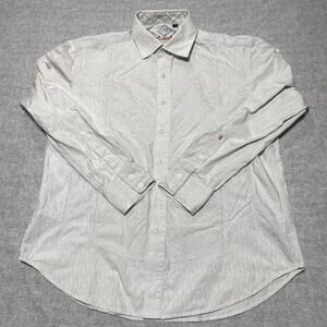 Robert Graham Shirt Mens Extra Large White Western Jacquard Dressy Party Casual
